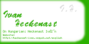 ivan heckenast business card